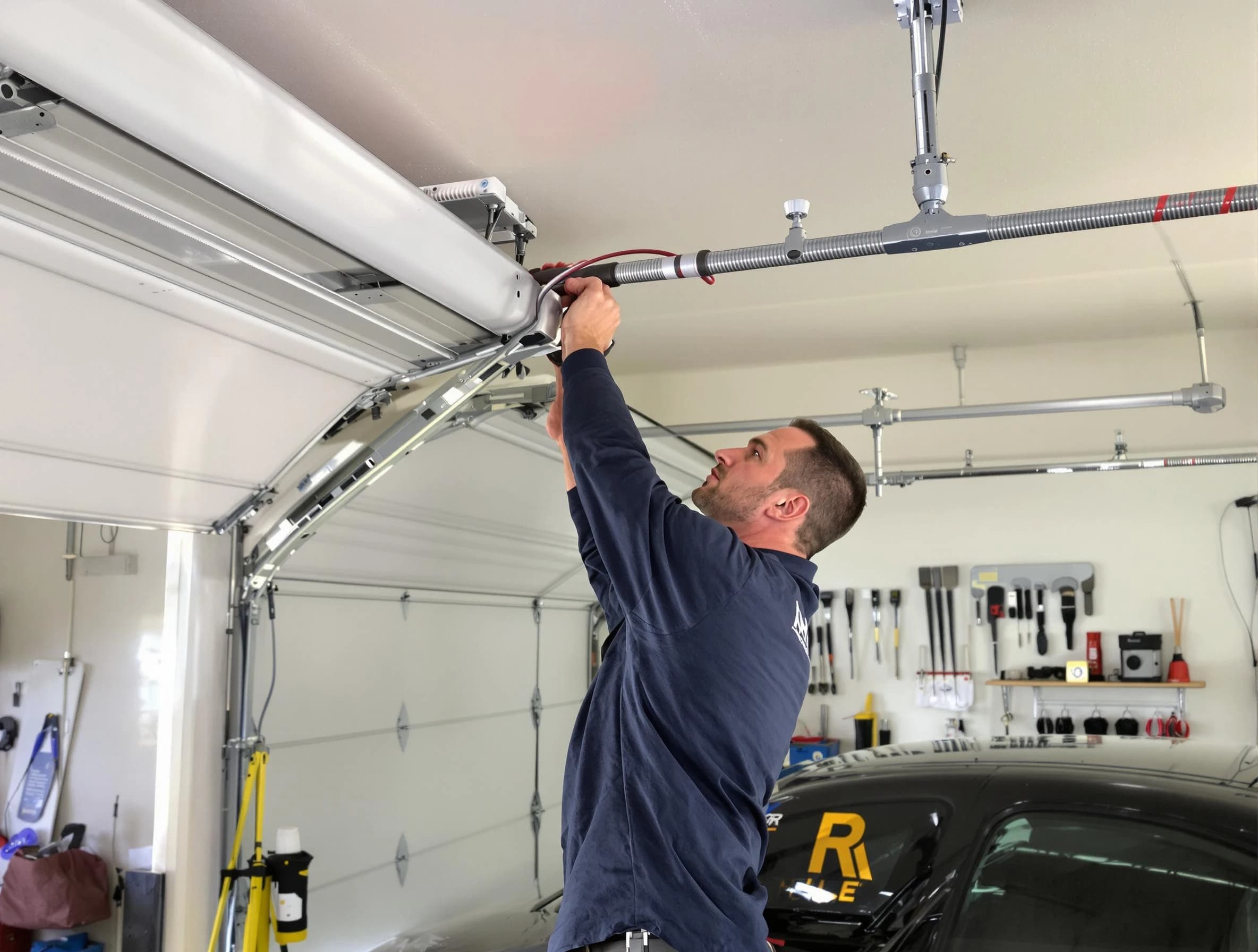 Brookfield Garage Door Repair technician performing garage door cable repair in Brookfield