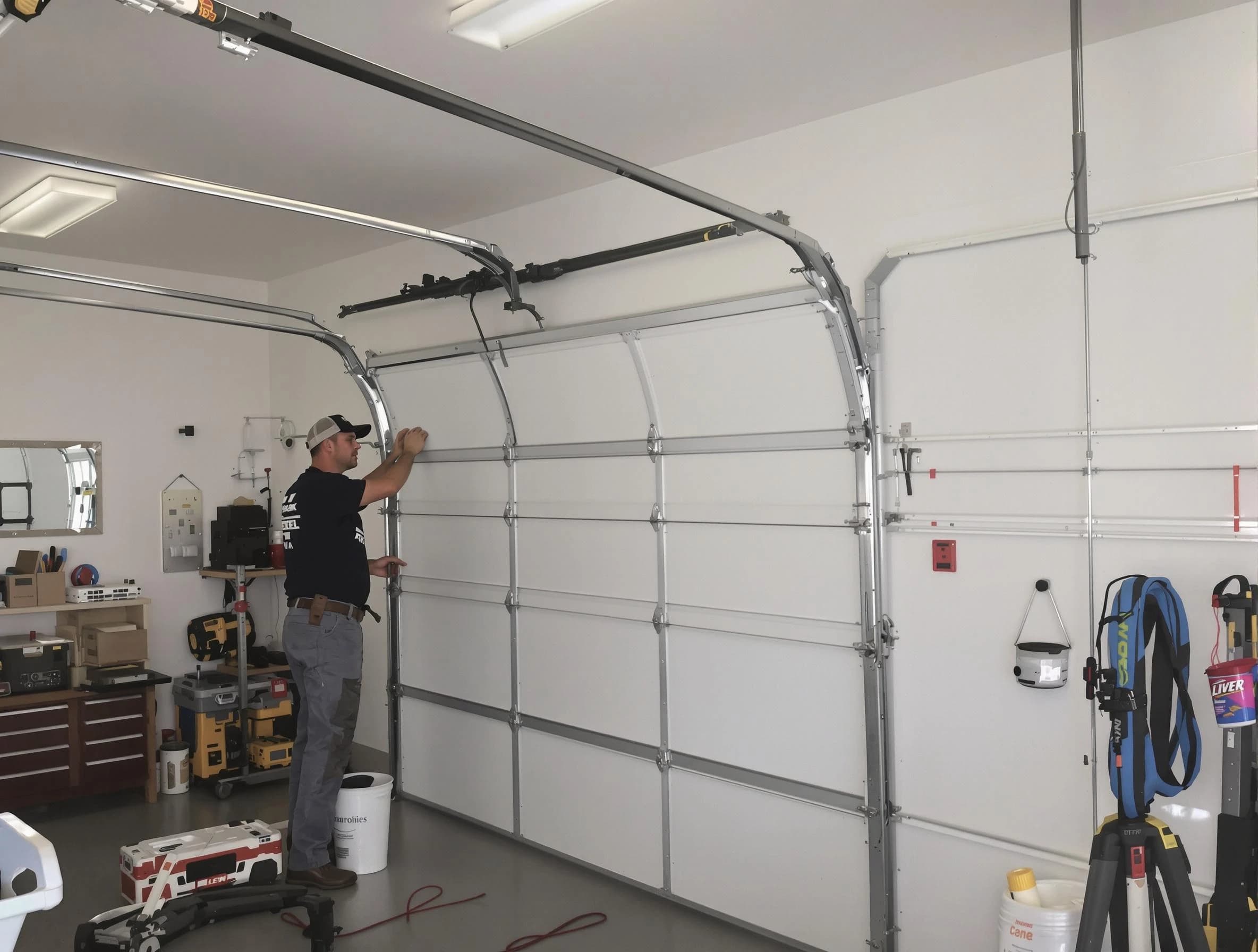 Brookfield Garage Door Repair team installing new garage door in Brookfield