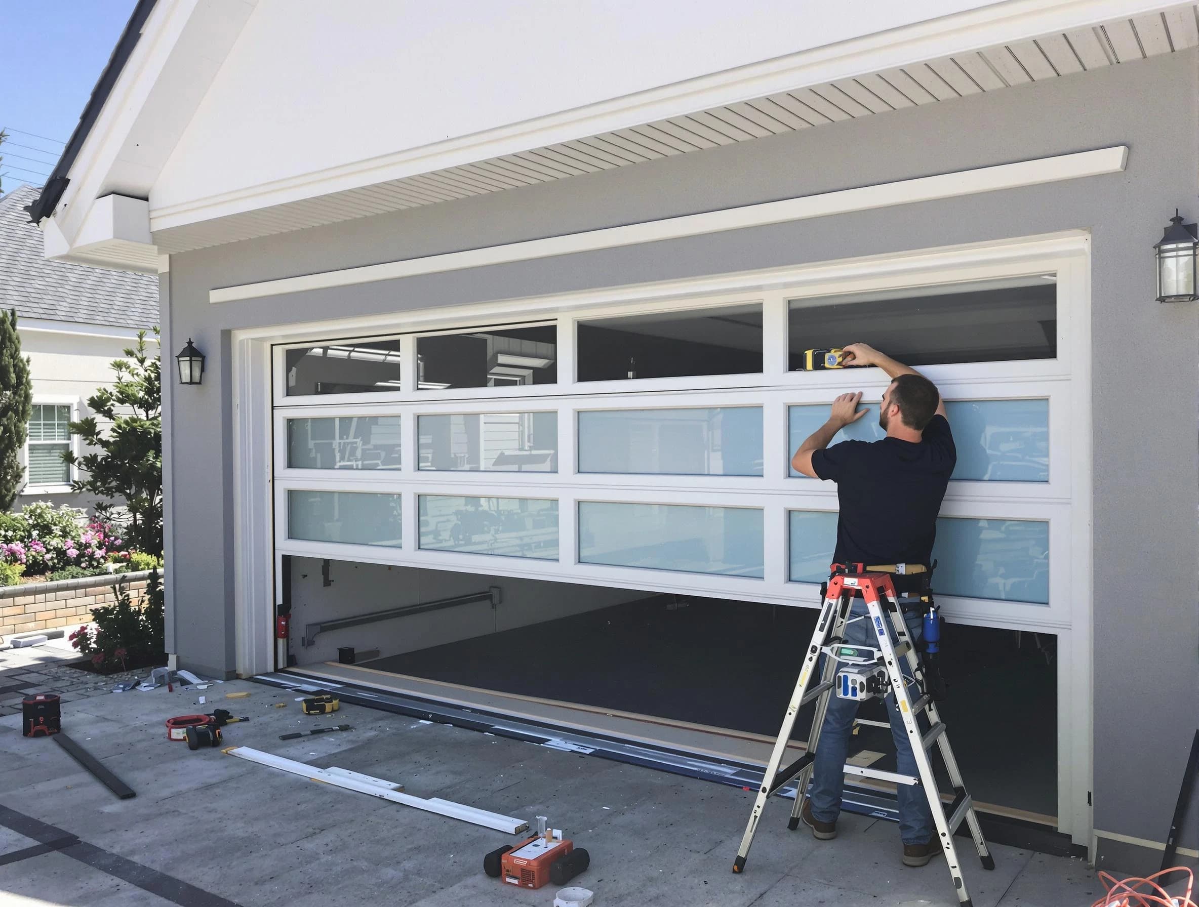 Brookfield Garage Door Repair team performing garage door replacement in Brookfield