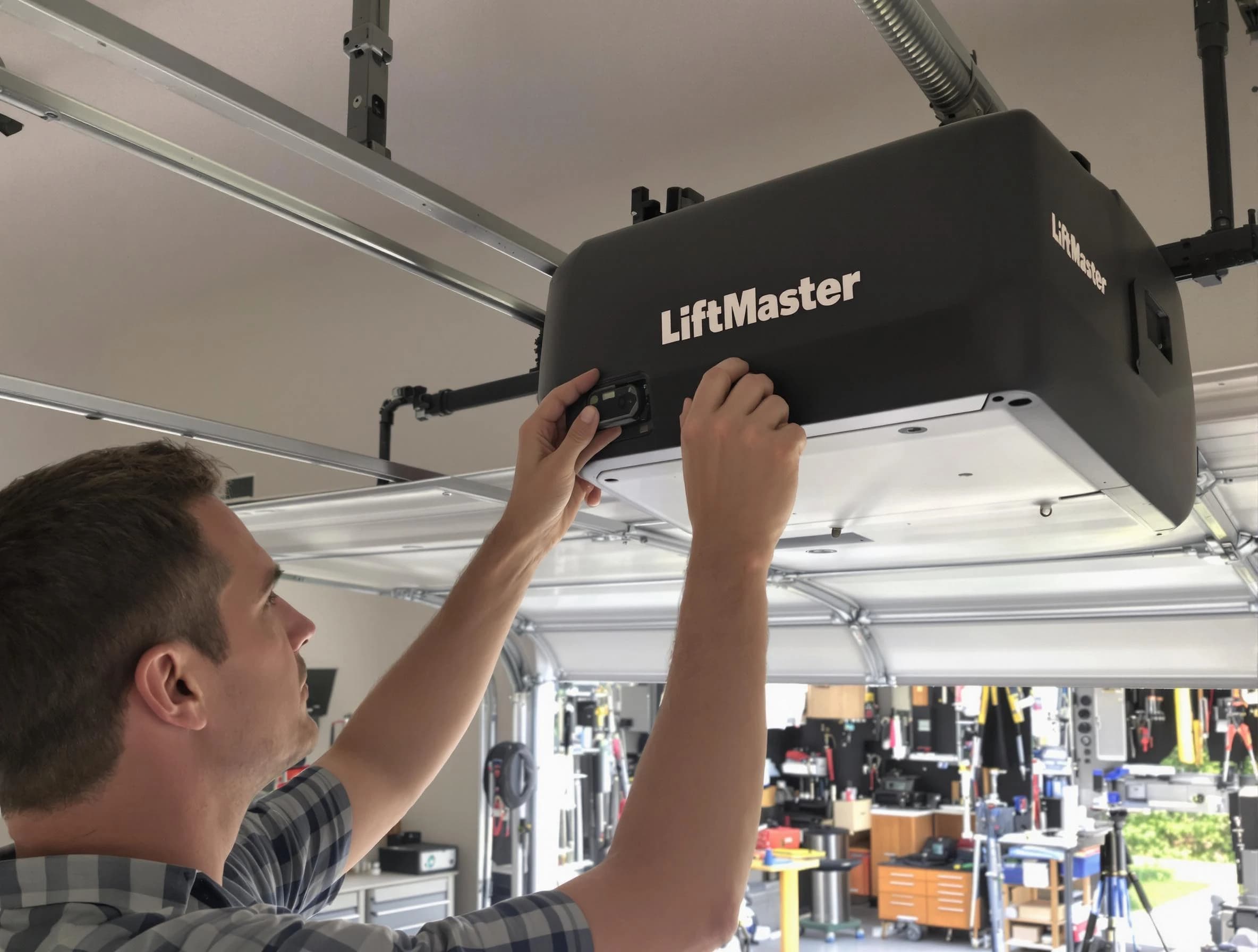 Brookfield Garage Door Repair technician repairing garage door opener in Brookfield