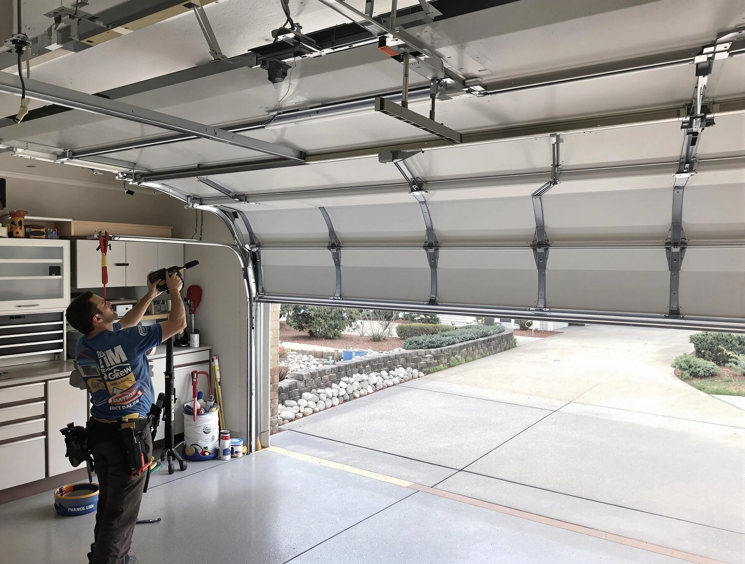 Garage door track repair service by Brookfield Garage Door Repair in Brookfield